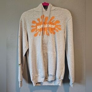Nickelodeon Gray Hoodie Pullover Ladies Sz S 90s Rugrats Hey Arnold Ren Stimpy